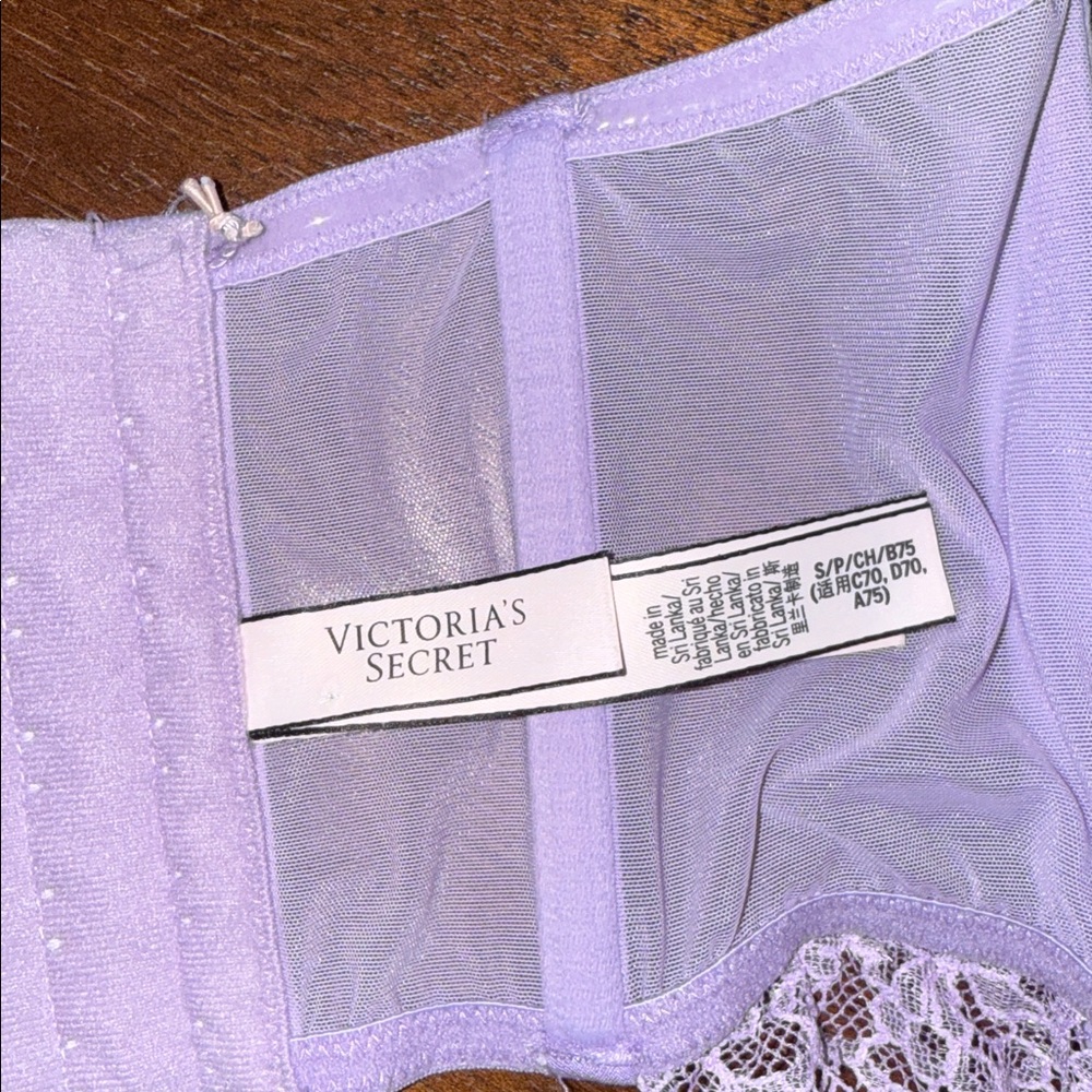 Victoria's Secret Dream Angel Lavender Floral Lace Bustier Sz Small EUC - Picture 10 of 16